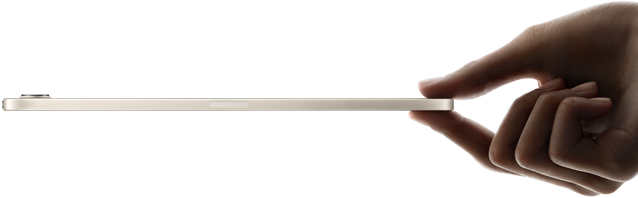iPad mini, elde tutuluyor, yandan görünüm, ince ve hafif tasarım