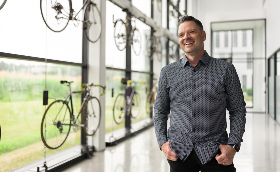 Apple technology helps CEO Marc‑André Lebeau keep his small business accessible, efficient and ready to grow.