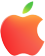 Apple-logo i røde og grønne nuancer