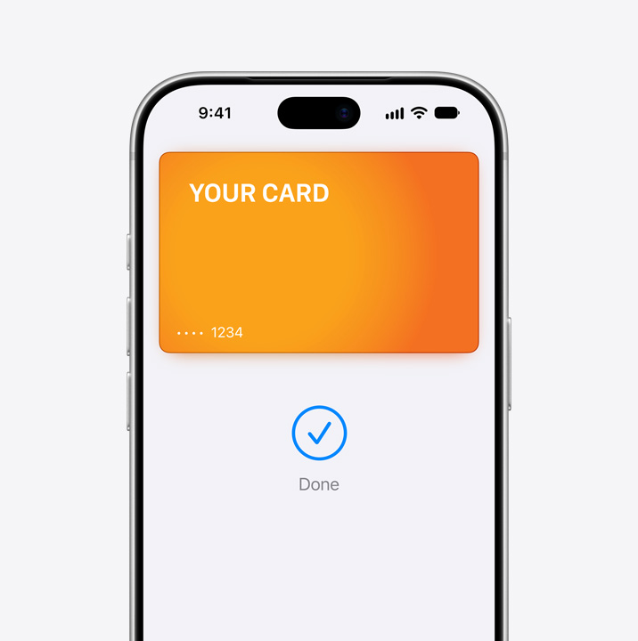 Часткове зображення екрана iPhone, на якому показано використання кредитної картки в Apple Pay